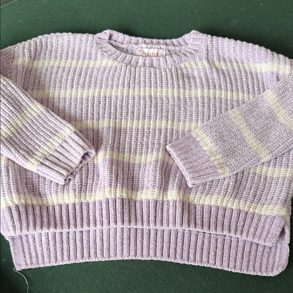 Pink Republic Lavender and Cream Striped Sweater.  CAJA. # 3